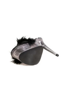 With Fluffy Straps - Sandalen Met Hoge Hak - Black Suede -Chique Schoenen Winkel 2404f80fb58547f9b77677f68cd04507