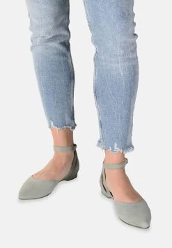 Apple Of Eden Ss22-Beny Klassische - Ballerina'S Met Enkelbandjes - Oliv