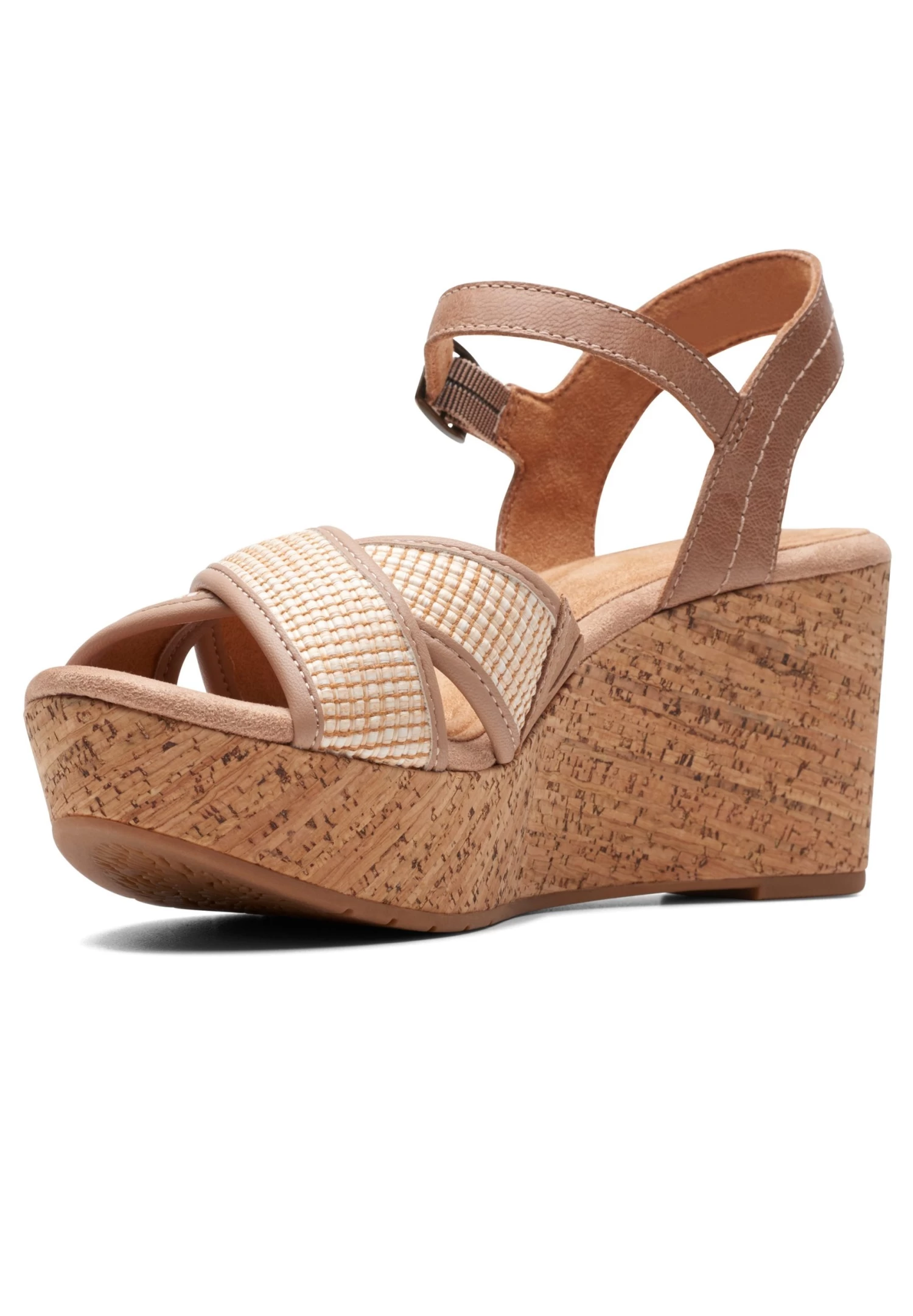 Clarks Elleri Plum - D - Sandalen Met Sleehak - Beige / Brown 2 Clarks Elleri Plum - D - Sandalen Met Sleehak - Beige / Brown - Afbeelding 2