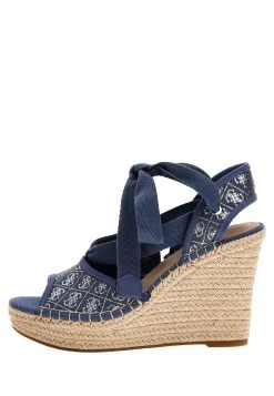 Guess Halona 4G-Logo - Sandalen Met Hoge Hak - Mehrfarbig Grundton Blau
