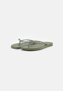 Havaianas Slim Square Logo Metallic - Teenslippers - Green -Chique Schoenen Winkel ad28e72a6a6b42f1b1b93067209f9cad