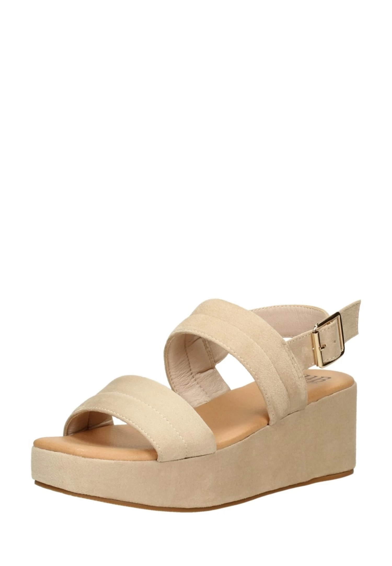 Sandalen Met Sleehak - Beige 2 Sandalen Met Sleehak - Beige - Afbeelding 2