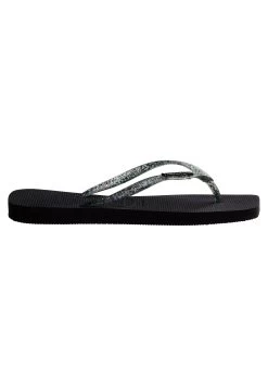 Havaianas Flip Flop Square Logo Metallic - Teenslippers - Black