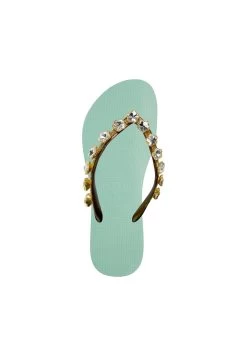 Chrystal Flower - Teenslippers - Mint Green -Chique Schoenen Winkel d90711087d3c4dc781304008bfcf145f