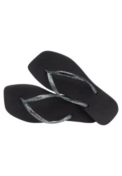 Havaianas Flip Flop Square Logo Metallic - Teenslippers - Black -Chique Schoenen Winkel db588cbd8d294b2eb1a950174d9899bd