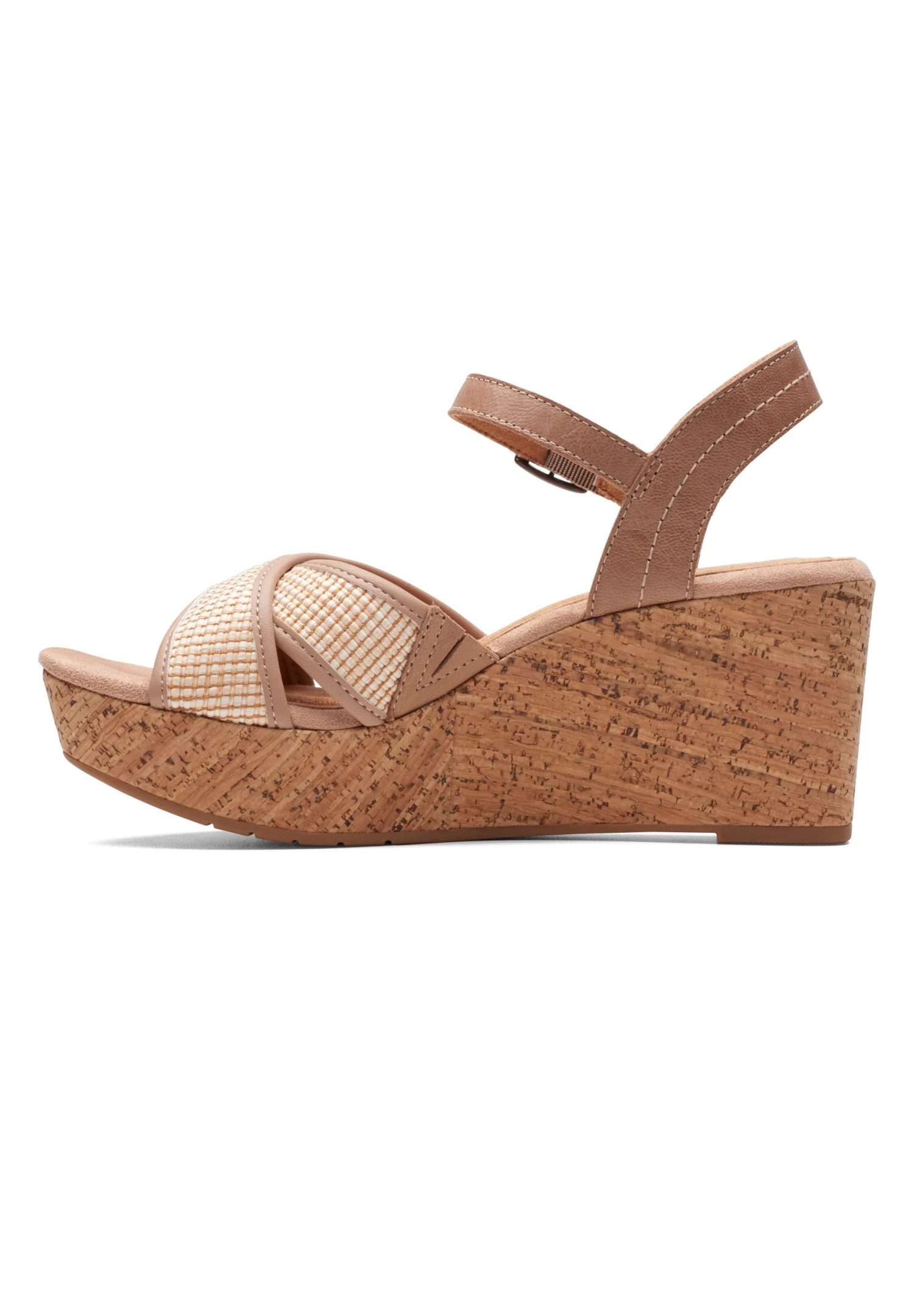 Clarks Elleri Plum - D - Sandalen Met Sleehak - Beige / Brown 1 Clarks Elleri Plum - D - Sandalen Met Sleehak - Beige / Brown